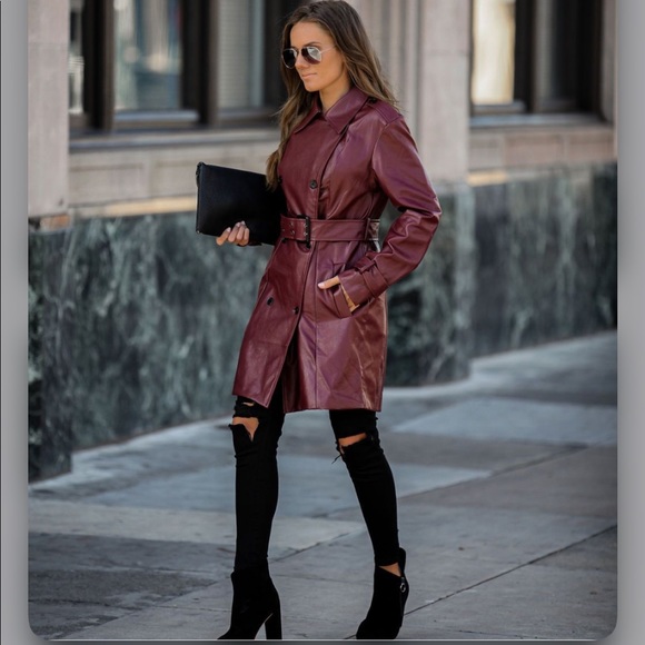 COPY - Vici- Valentin Pocketed Faux Leather Trench Coat - Picture 5 of 12